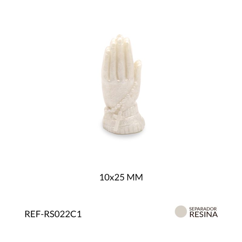 Separador resina mano namaste blanco 10x25 mm x unid
