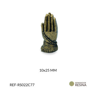 Separador resina mano namaste dorado 10x25 mm x unid