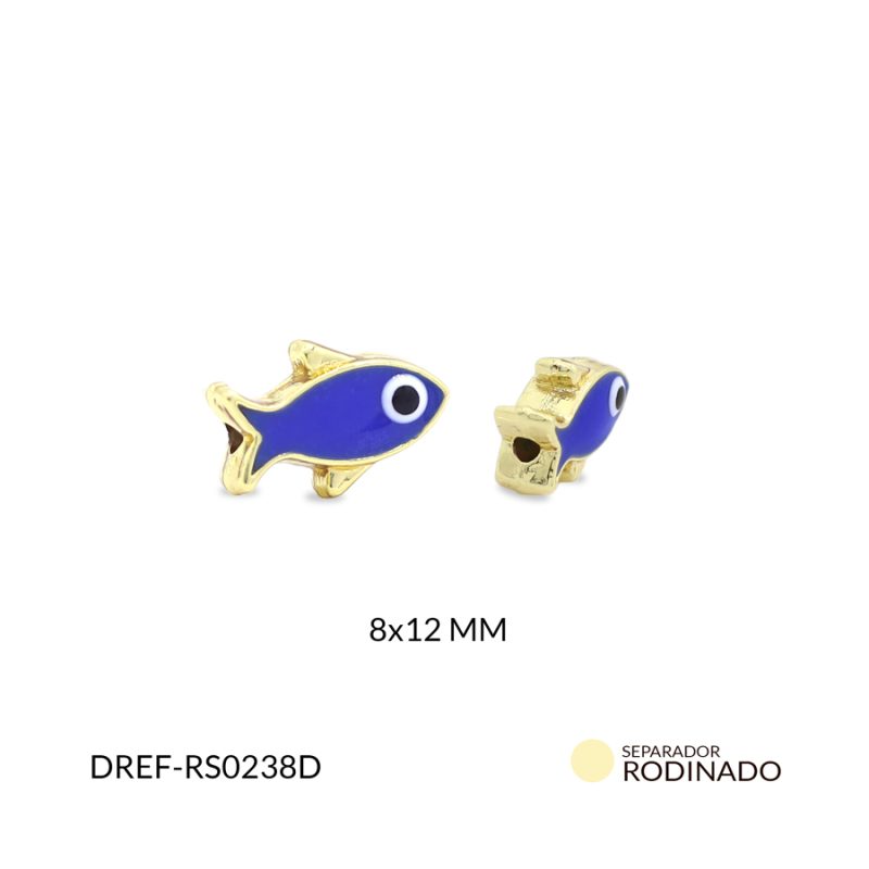 Separador rodinado pez resina azul rey