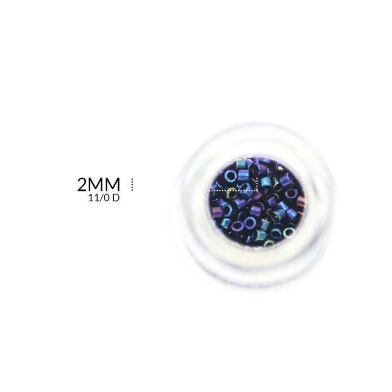 CHAQUIRA TOHO MIYUKI TORNASOL PERLADO AZUL / tamaño 2MM / X 5 gramos aproximadamente / REF-4989AI