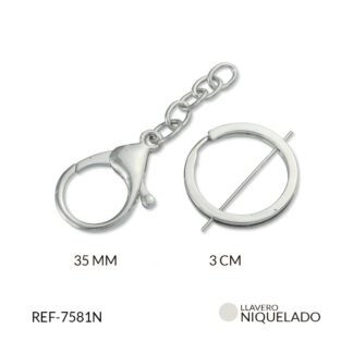 Llavero con mosquetón hierro 3cm x pq 3 und