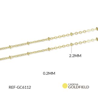 Cadena Goldfilled punto diamante 0.2 MM + BALIN 2.2MM / x metro / GC6112