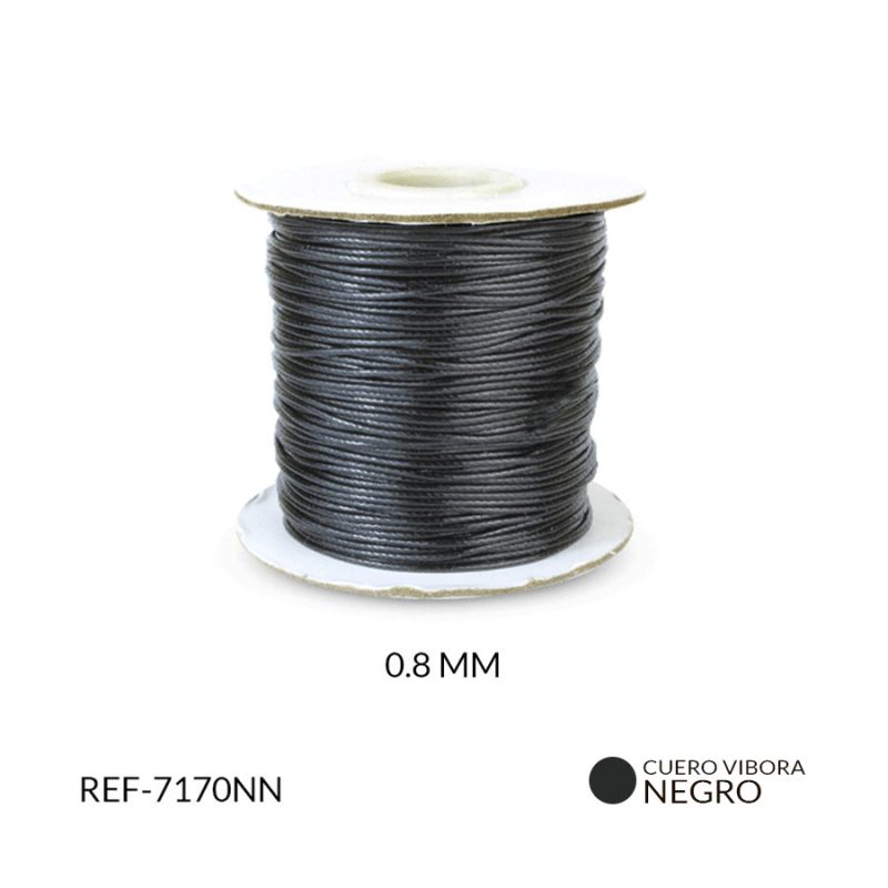 Cordon víbora negro 1mm / rollo x 90 metros aprox / Ref-7170NN / Ref-7170NN
