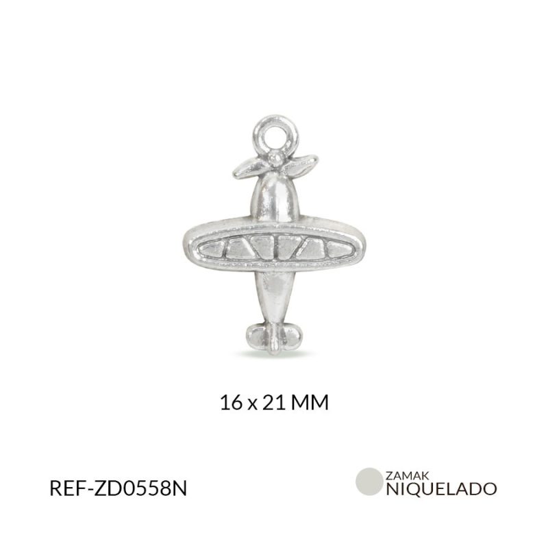 DIJE ZAMAK AVION 16x21 MM / paquete X 12 und / Ref-ZD0558N
