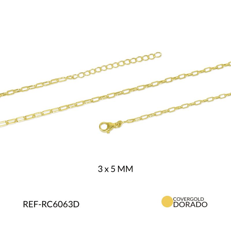 Cadena covergold rectángulo 3x5mm x und