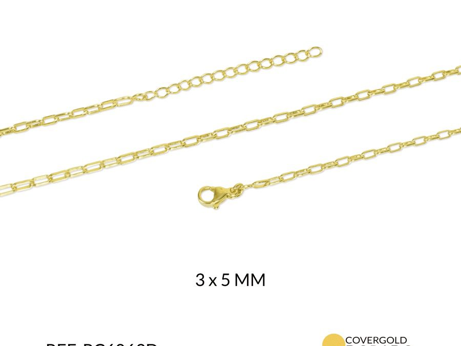 Cadena covergold rectángulo 3x5mm x und