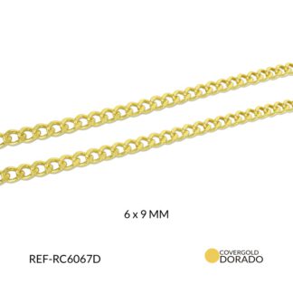 Cadena covergold eslabón cartier 9x6mm / x 50 centimentros / Ref-RC6067D / Ref-RC6067D