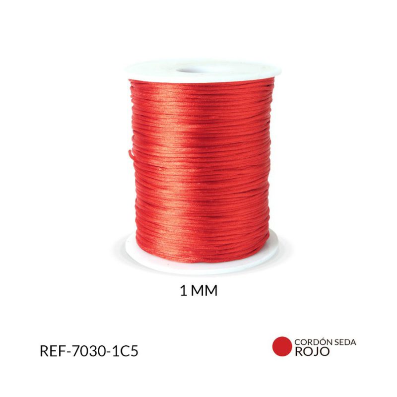 Cordon seda rojo b 1 mm / Rollo x 130 metros aproximado / Ref-7030-1C5