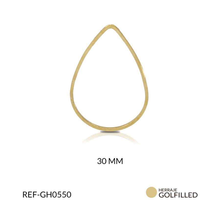 Herraje goldfilled para arete gota 30 mm / x par / Ref-GH0550