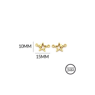 Centro pulsera zamak estrella 10x15mm x6 und