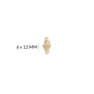 Centro pulsera zamak mano estrella 6x12mm x6 und