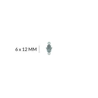 Centro pulsera zamak mano estrella 6x12mm x12 unidades