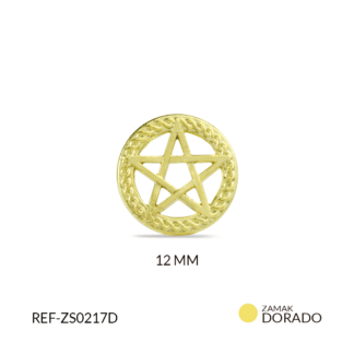 Centro pulsera zamak circulo estrella 5 puntas 12mm x3 unidades