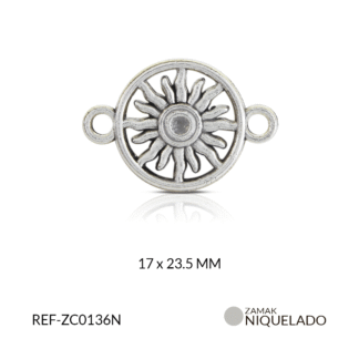 Centro pulsera zamak circulo sol 17x23mm x12 und