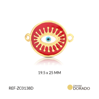 Centro pulsera zamak resina roja ojo místico 19x25mm x und