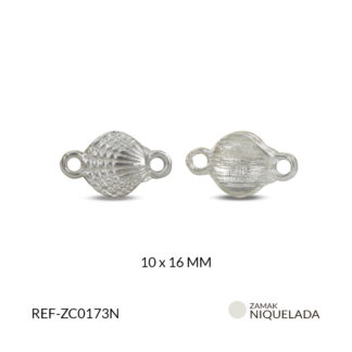 Centro pulsera zamak concha 10x16mm x 12 unds
