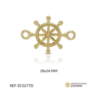 Centro pulsera zamak timón flor 6 puntas 18x26 mm