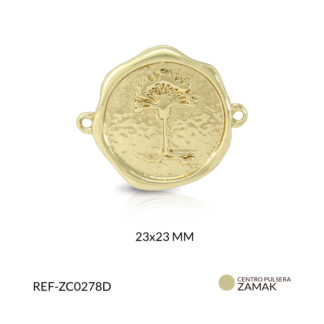 Centro pulsera zamak circulo palma de cera 23x23mm x und