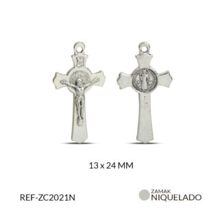 Cruz zamak san benito cristo relieve 50x27mm x par