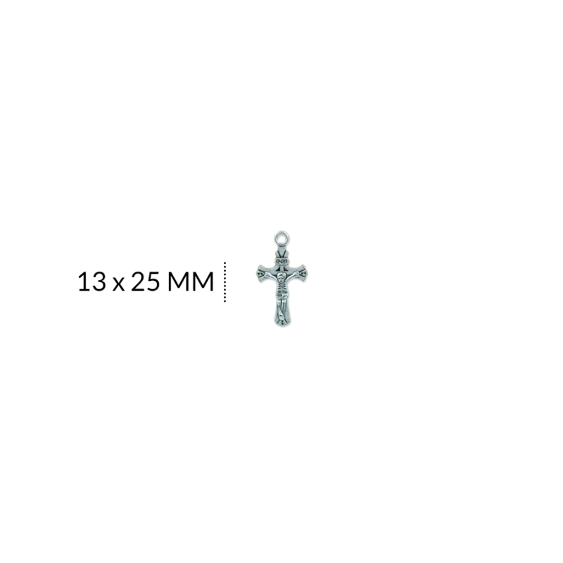 DIJE CRUZ ZAMAK CRISTO / PAQUETE x 12 UND / REF-ZC2045N