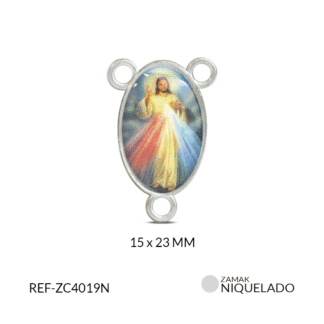 Crucero zamak Jesús misericordioso en resina 15x23mm paquete x6 unidades