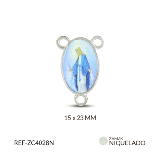 Crucero zamak virgen milagrosa 15x23mm paquete x6 unidades
