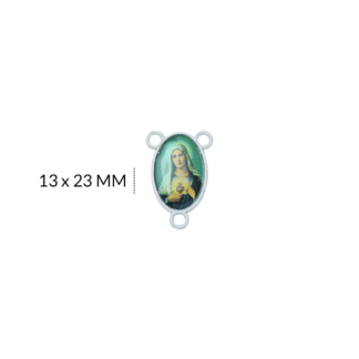 Crucero zamak sagrado corazon de la virgen maria en resina 13x23mm x 6und