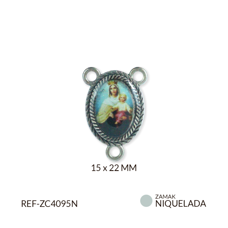 crucero zamak Virgen del Carmen 15x22mm / paquete x 6 unidades / REF-ZC4095N