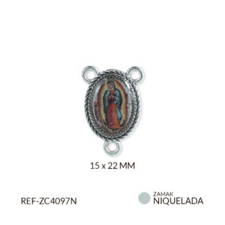 Crucero zamak virgen de guadalupe 15x22mm x6 unidades