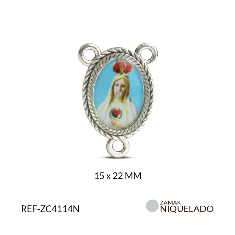 Crucero zamak virgen de fátima 15x22mm x 6und