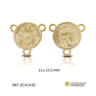 Crucero zamak papa francisco+sello vaticano 13x15.5mm x und