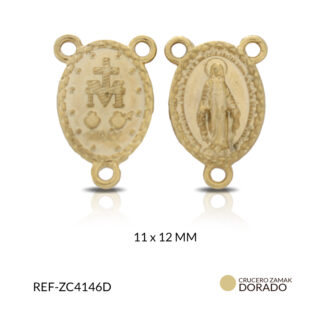 Crucero zamak ovalada virgen milagrosa 11x12mm x 2und