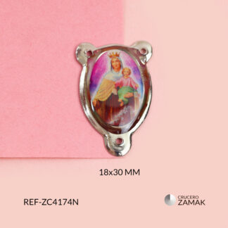 Crucero zamak resina Virgen de Carmen 18x30mm paquete x 3 unid