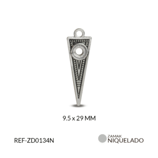 Dije zamak triangulo hueco 9.5x29mm x12 unds