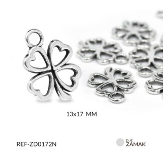 Dije zamak trebol silueta 13x17mm x 12unds