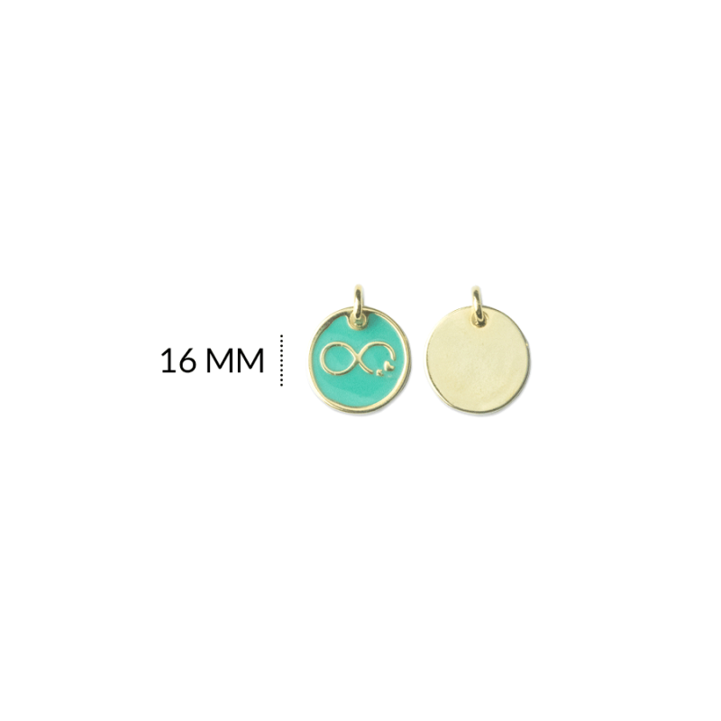 Dije zamak amuleto verde infinito x16mm x und