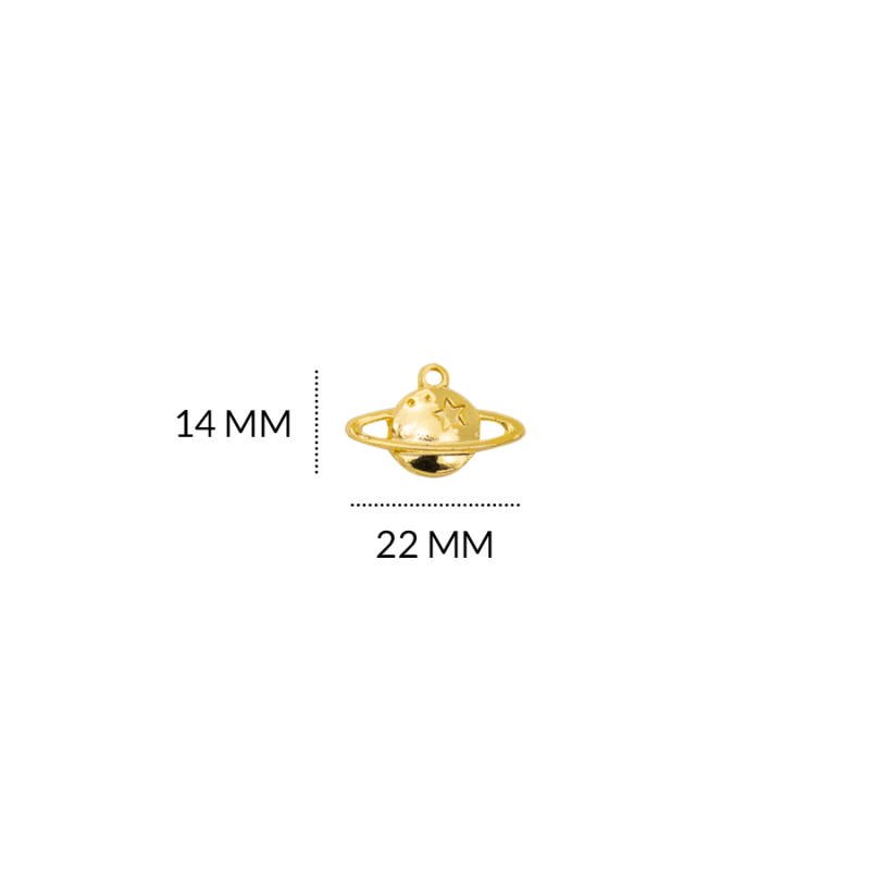 DIJE EN ZAMAK PLANETA SATURNO 14 X 22MM / paquete x 3 unidades / REF-ZD0294D