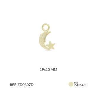 Dije zamak media luna estrella 19x10mm x 3 unds