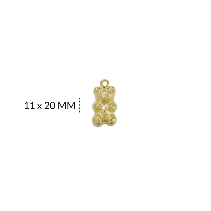 DIJE ZAMAK OSO 11 X 20 MM / color dorado / X UNIDAD / REF-ZD0342D / REF-ZD0342D