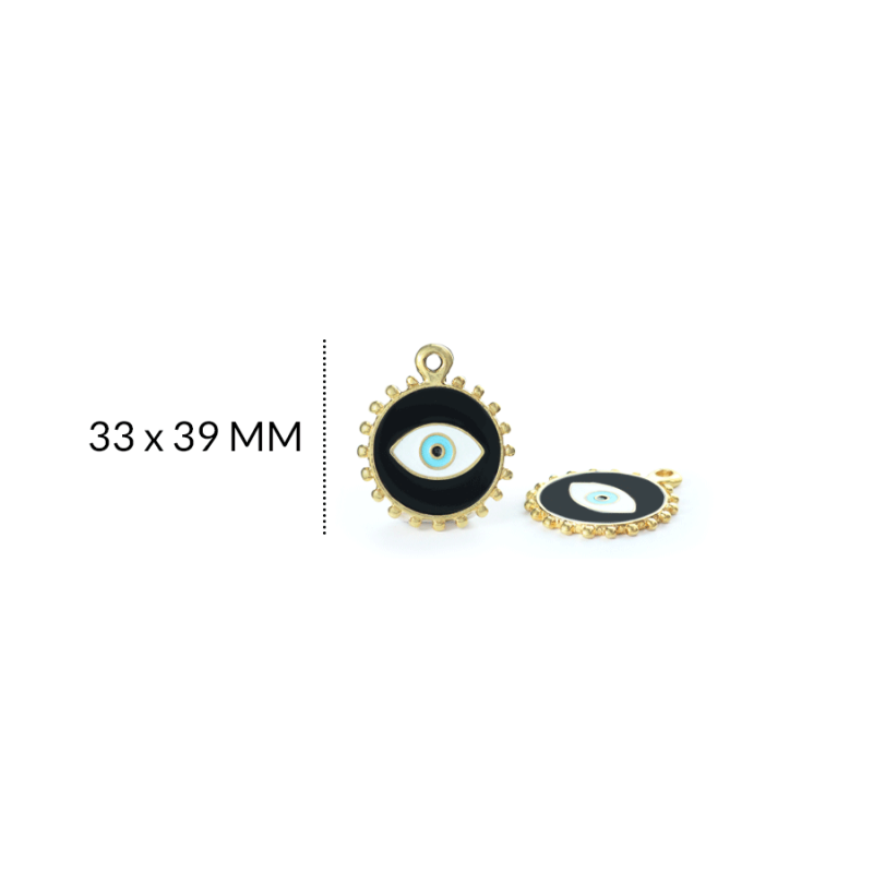 Dije zamak ojo puntos negro / x und / REF-ZD0390D