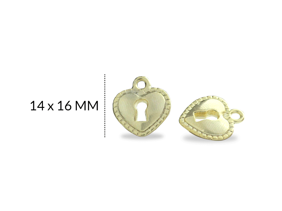 Dije zamak candado corazón / paquete x 3 und / REF-ZD0397D