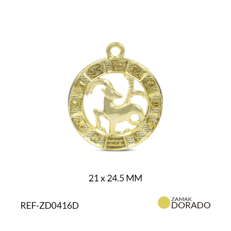 DIJE ZAMAK SIGNO ZODIACAL (CAPRICORNIO) 21*24.5 MM  / X UND / REF-ZD0416D