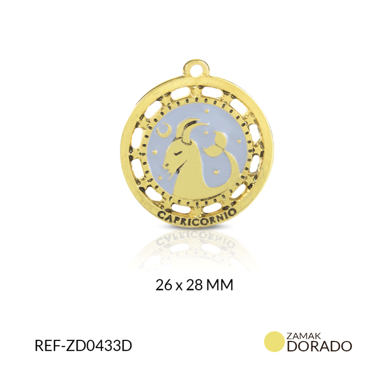 DIJE ZAMAK DORADO SIGNO ZODIACAL CAPRICORNIO / x UND / 26X28MM / REF-ZD0433D