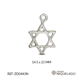 Dije zamak estrella de david 6 puntas 14.5x21mm x12 unds