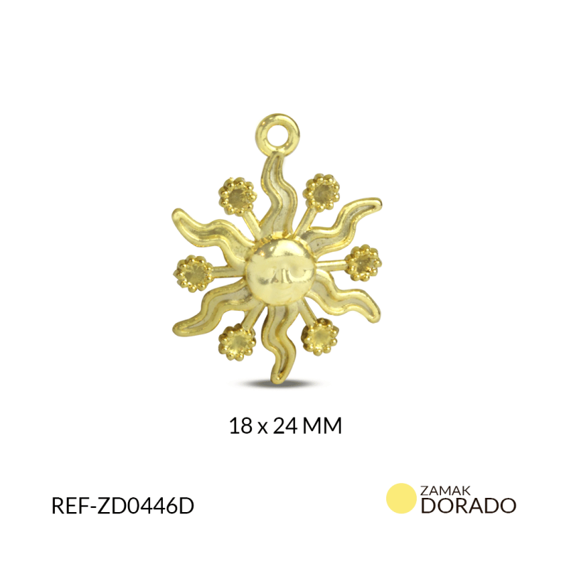 Dije zamak sol 6 puntas 18X24MM / x unidad / Ref-ZD0446D / Ref-ZD0446D