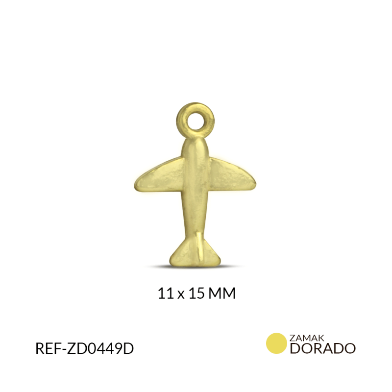 DIJE ZAMAK AVION MINI 11X15 MM / PAQUETE x 3 UND / Ref-ZD0449D