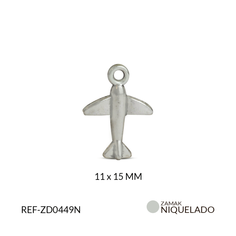 DIJE ZAMAK AVION MINI 11X15 MM / PAQUETE x 12 UND / Ref-ZD0449N