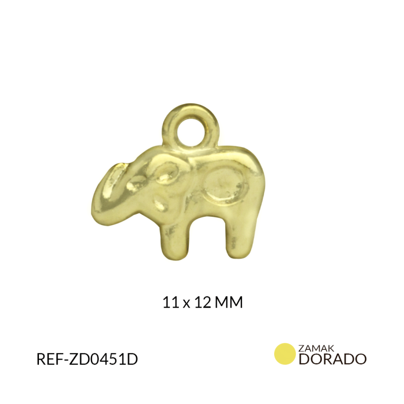 DIJE ZAMAK ELEFANTE 11X12 MM / PAQUETE x 3 UND / Ref-ZD0451D