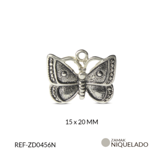 Dije zamak mariposa 15x20mm x6 unidades