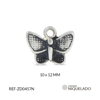 Dije zamak mariposa 10x12mm x6 unidades